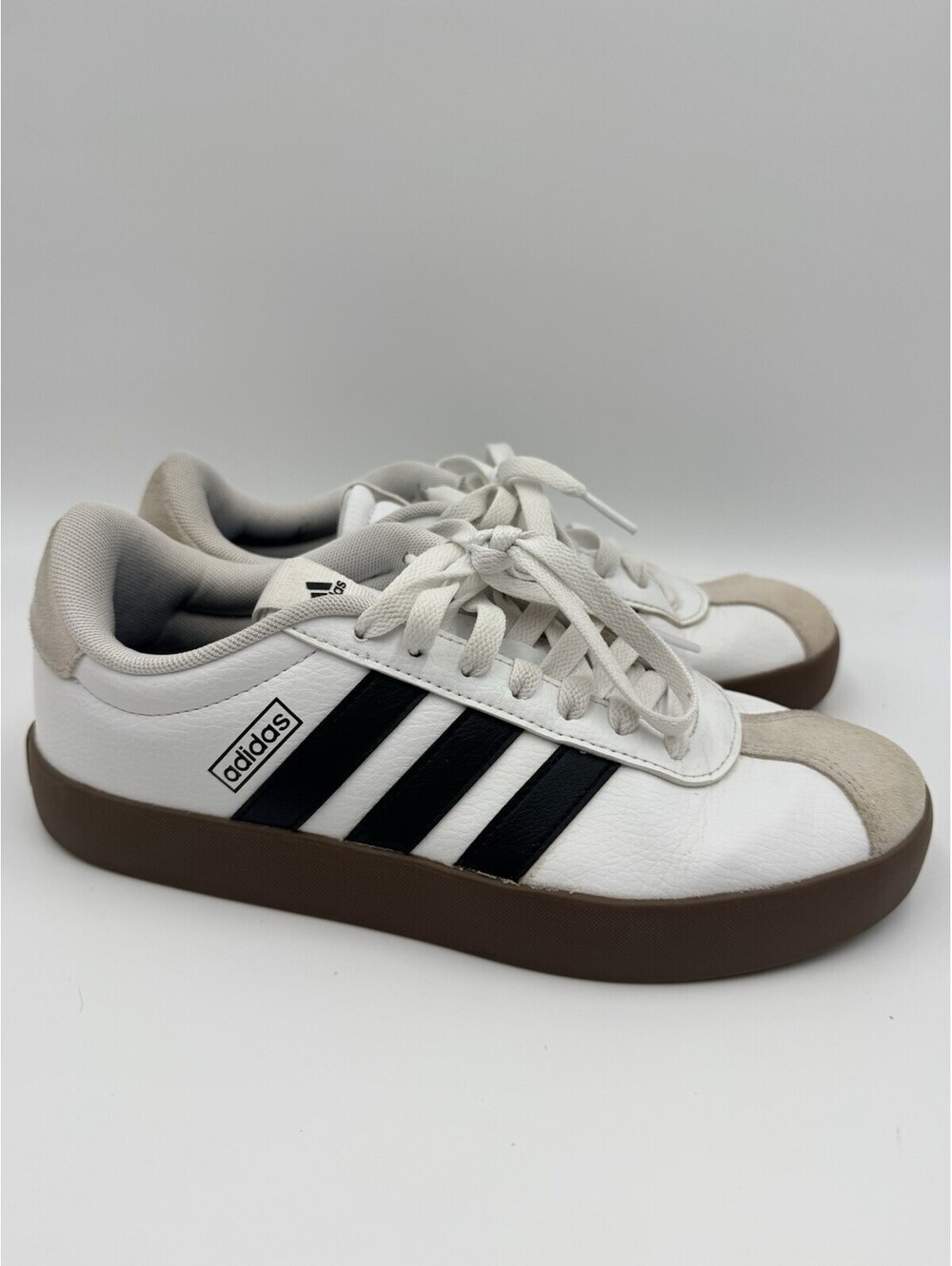 Adidas VL 3.0 Court Women's 7.5 Shoes White Black Classic Sneaker Casual NWOB